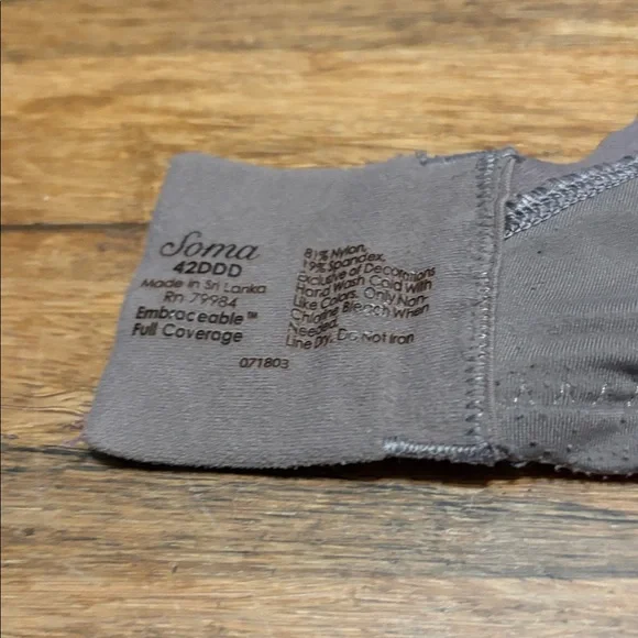 Soma Embraceable Perfect Coverage Bra Lot of 4 Black Taupe Plus Size 42DD/42DDD - Picture 15 of 16